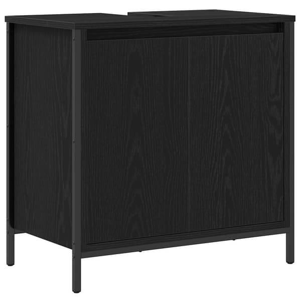 Tvättställsskåp för badrum svart 60x34,5x60 cm