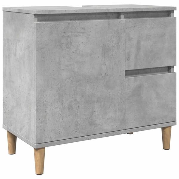 Tvättställsskåp betonggrå 65x33x60 cm konstruerat trä