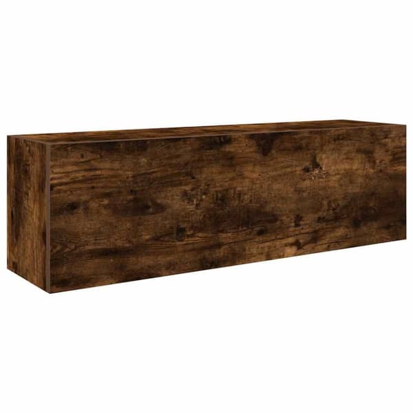 Väggskåp för badrum rökfärgad ek 100x25x30 cm konstruerat trä