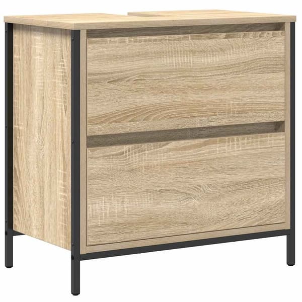 Tvättställsskåp med lådor sonoma-ek 60x34,5x60 cm