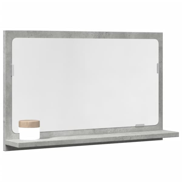 Spegelskåp för badrum betonggrå 60x11x37 cm konstruerat trä