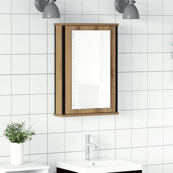Spegelskåp för badrum artisan ek 42x12x60 cm konstruerat trä