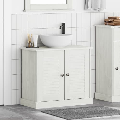 Handfat Skåp "VIGO" med Dörrar 67.5x34x59 cm Solid Trä Furu