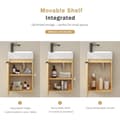Miniatyrbild 5 av 7: EMKE Badrumsskåp med handfat - Vitt handfat, rökt ekfinish, justerbart hyllplan, mjukstängande dörrar, modern design