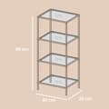 Miniatyrbild 6 av 7: Rootz 4 -Tier Badrumshylla - Robust glashyllor - Metallram - 40 kg kapacitet - Space Saver - 30x40x95cm