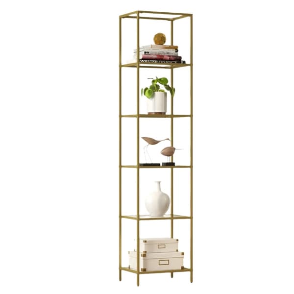 Rootz 4 -Tier Badrumshylla - Robust glashyllor - Metallram - 40 kg kapacitet - Space Saver - 30x40x95cm
