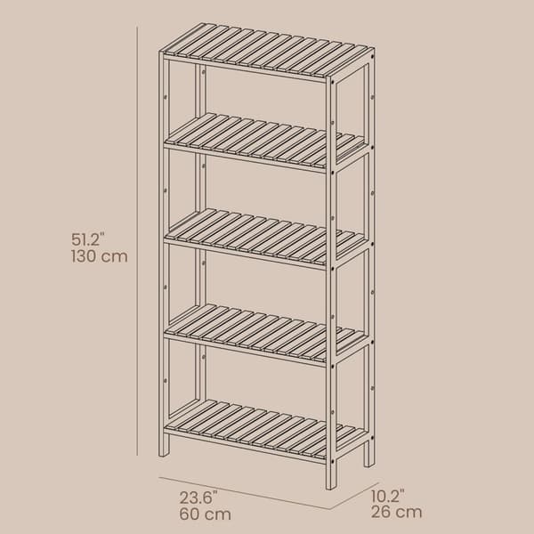 Rootz bambu badrumshylla - kökshylla - justerbar förvaring - rymdbesparande design - 60 cm x 26 cm x 130 cm