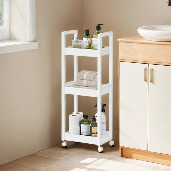 Rootz bambu badrumshylla - nischhylla - lagringsarrangör - rymdbesparande design - 20 x 30 x 80 cm
