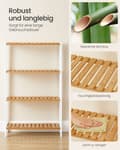 Miniatyrbillede 4 af 7: Rootz Bamboo Badeværelseshylde - Opbevaringsarrangør - Rumbesparelse - Miljøvenlig bambus - 26 x 60 x 100 cm hvid/naturlig