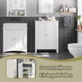Miniatyrbillede 5 af 5: Rootz Badeværelsets kabinet - Fritstående opbevaringsskab - Hvid MDF - Rumbesparende design - 60 cm x 80 cm x 30 cm