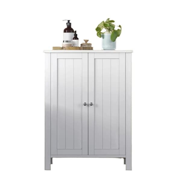 Rootz Badeværelsets kabinet - Fritstående opbevaringsskab - Hvid MDF - Rumbesparende design - 60 cm x 80 cm x 30 cm