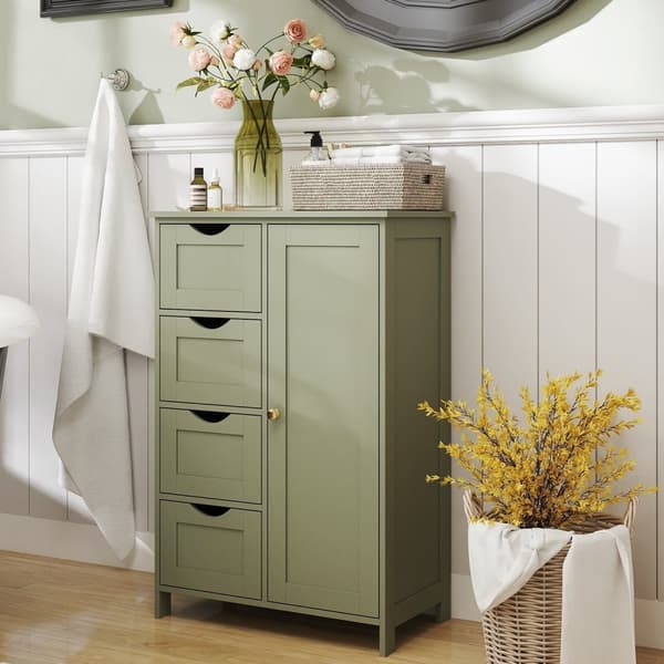 Rootz badeværelse skab - smalt sideskab - Laurel Grun - Fugtbestandig MDF - 30 cm x 55 cm x 82 cm