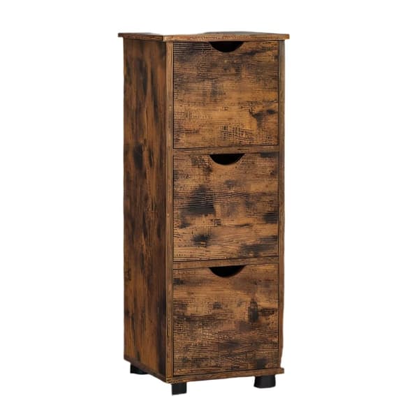 Rootz badeværelse opbevaringsskab - 3 skuffearrangør - vintage brun - pladssparer - 30 x 30 x 80 cm