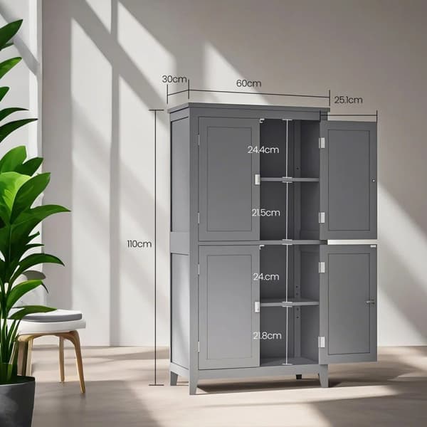 Rootz badeværelse skab - køkkenskab - MDF -opbevaringsenhed - Rumbesparende design - 30 x 60 x 110 cm