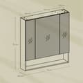 Miniatyrbillede 3 af 5: Rootz badeværelse skab med 3 døre - Mirror Cabinet - Badeværelsesopbevaring - Rumbesparende design - 16,5 cm x 70 cm x 75 cm