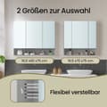 Miniatyrbillede 5 af 5: Rootz badeværelse skab med 3 døre - Mirror Cabinet - Badeværelsesopbevaring - Rumbesparende design - 16,5 cm x 70 cm x 75 cm