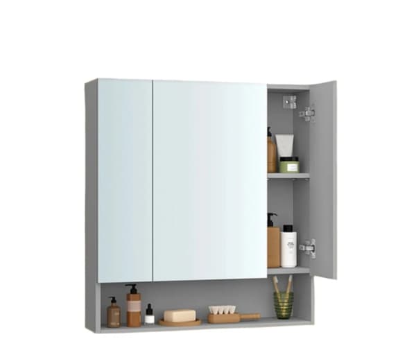 Rootz badeværelse skab med 3 døre - Mirror Cabinet - Badeværelsesopbevaring - Rumbesparende design - 16,5 cm x 70 cm x 75 cm
