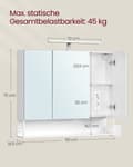 Miniatyrbild 5 av 7: Rootz Badrumskåp - förvaringsenhet - Vanity Capboard - White Finish - Organiserar Essentials - 16,5 cm x 90 cm x 75 cm