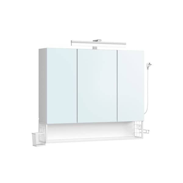 Rootz Badrumskåp - förvaringsenhet - Vanity Capboard - White Finish - Organiserar Essentials - 16,5 cm x 90 cm x 75 cm