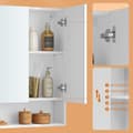 Miniatyrbild 4 av 6: Rootz Badrumskåp - 3 Door Mirror Cabinet - Träflipplatta - Molnvit finish - 16,5 x 90 x 75 cm