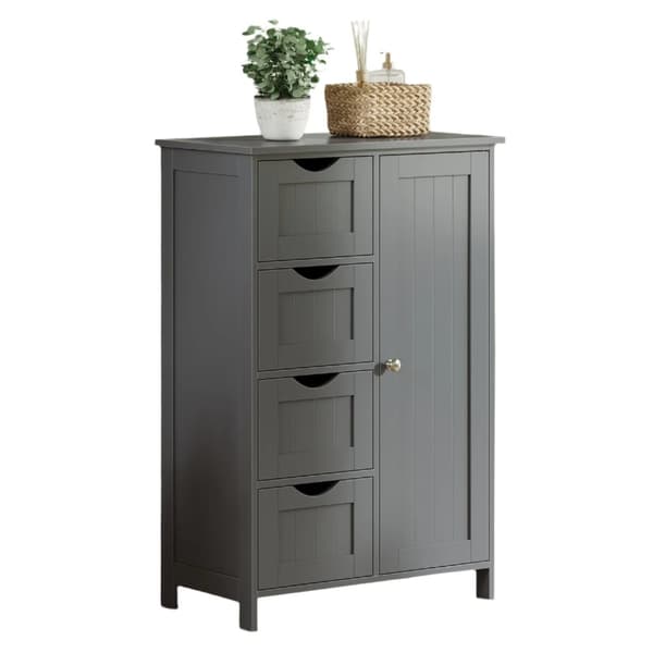 Rootz badeværelse skab - smalt sideskab - Opbevaringsarrangør - Rumbesparende MDF - 30 cm x 55 cm x 82 cm