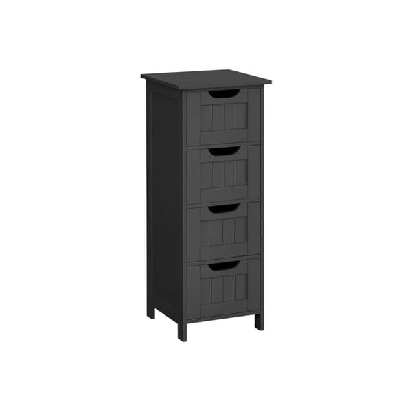 ROTZ BAMBRUMS SIDA CABILET - Förvaringskista - 4 Lådenhet - Svart MDF - 30 x 30 x 82 cm