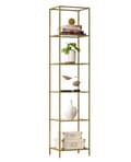 Miniatyrbillede 1 af 5: Rootz badeværelse hylde - 6 -lags opbevaring - Glasshylder enhed - Guld finish - 177,3 cm x 40 cm x 30 cm - Elegant design