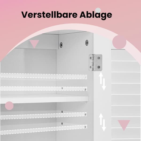 Rootz badeværelse vægskab - medicinskab - justerbar hylde - hvid elegance og let adgang - 60 cm x 20 cm x 70 cm