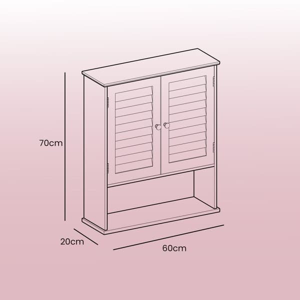 Rootz badeværelse vægskab - medicinskab - justerbar hylde - hvid elegance og let adgang - 60 cm x 20 cm x 70 cm