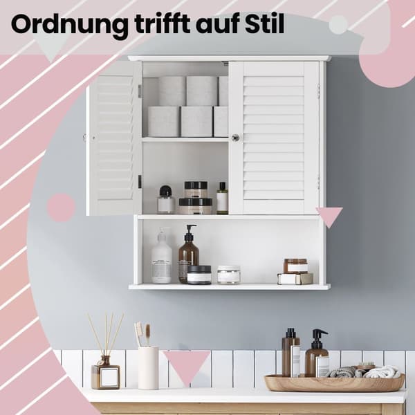 Rootz badeværelse vægskab - medicinskab - justerbar hylde - hvid elegance og let adgang - 60 cm x 20 cm x 70 cm