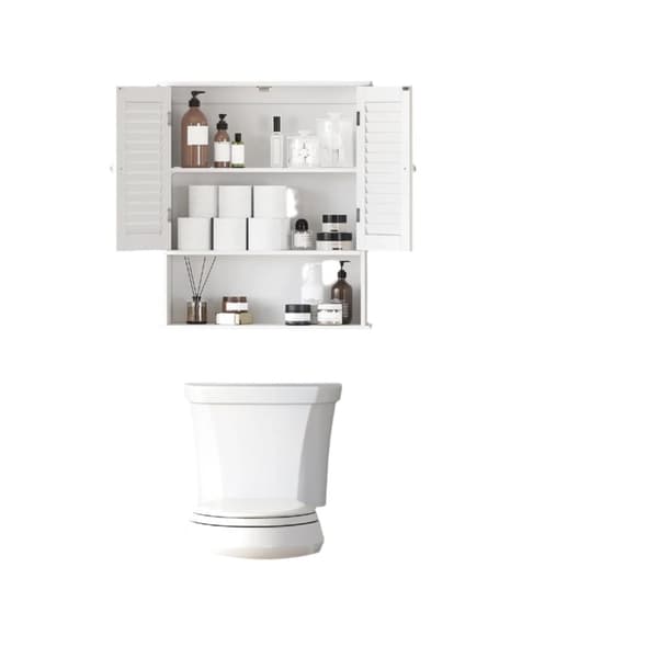 Rootz badeværelse vægskab - medicinskab - justerbar hylde - hvid elegance og let adgang - 60 cm x 20 cm x 70 cm
