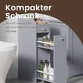 Miniatyrbild 7 av 7: Rootz Gray Badrumskåp - smalt skåp - Small Toalettpappersskåp - Space Saving Design - 40 cm x 18 cm x 70 cm