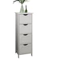 Miniatyrbillede 1 af 5: Rootz Side Cabinet 4 Skuffe Unit - Badeværelsesopbevaring - Arrangør - Funktionel design - 30 cm x 82 cm x 30 cm