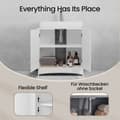 Miniatyrbild 4 av 5: Rootz Sink Cabinet - Vanity Unit - Basskåp - Kompakt lagring - MDF White - 60 cm x 60 cm x 30 cm