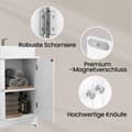 Miniatyrbild 5 av 5: Rootz Sink Cabinet - Vanity Unit - Basskåp - Kompakt lagring - MDF White - 60 cm x 60 cm x 30 cm