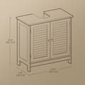 Miniatyrbillede 6 af 6: Rootz Sink Cabinet - Badeværelsesskab - Opbevaringsskab - Justerbar hylde - 60 cm x 30 cm x 60 cm