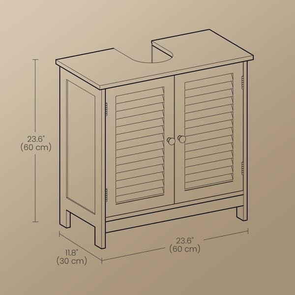 Rootz Sink Cabinet - Badeværelsesskab - Opbevaringsskab - Justerbar hylde - 60 cm x 30 cm x 60 cm