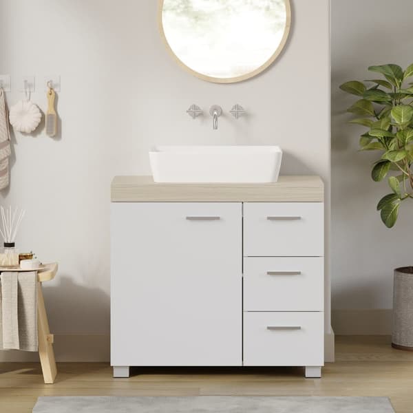 Rootz Sink Cabinet - Badrumskåp - Vanity Cabinet - 3 stora lådor - MDF - 30x70x64cm
