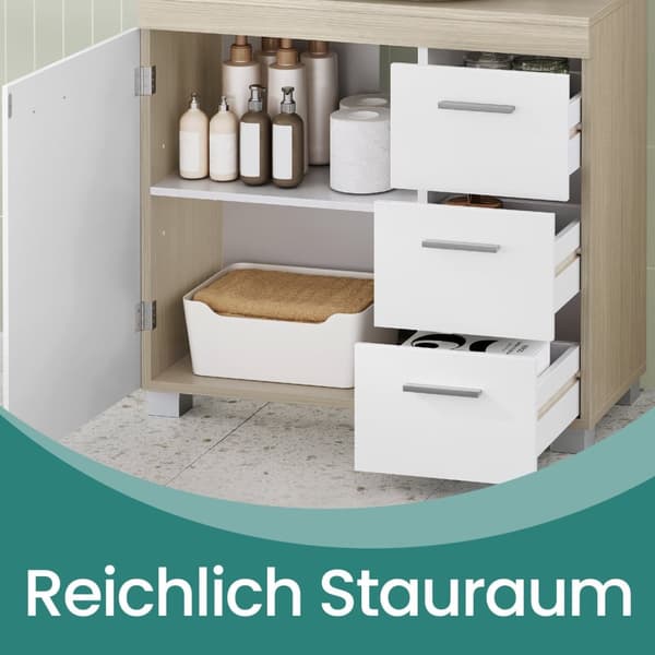Rootz Sink Cabinet - Badrumskåp - Vanity Cabinet - 3 stora lådor - MDF - 30x70x64cm