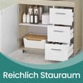 Miniatyrbild 4 av 6: Rootz Sink Cabinet - Badrumskåp - Vanity Cabinet - 3 stora lådor - MDF - 30x70x64cm