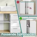 Miniatyrbild 5 av 6: Rootz Sink Cabinet - Badrumskåp - Vanity Cabinet - 3 stora lådor - MDF - 30x70x64cm