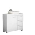 Miniatyrbild 1 av 4: Rootz Sink Cabinet - Badrumskåp - Vanity Unit - 3 Stora lådor - Maximerar lagring - 30 x 70 x 64 cm