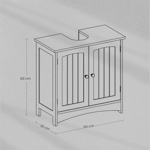 Rootz Sink Cabinet - Vanity Unit - Basskåp - MDF Hållbar förvaring - 60x30x60cm