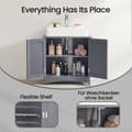 Miniatyrbild 4 av 5: Rootz Sink Cabinet - Vanity Unit - Basskåp - MDF Hållbar förvaring - 60x30x60cm