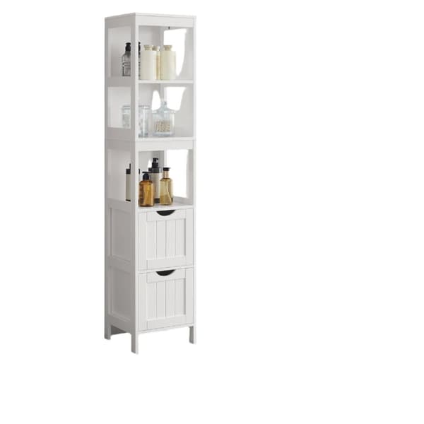 Rootz Tall Badrumskåp - fristående förvaringsskåp - Eleganta badrumsmöbler - Smal design för rymdbesparing - 30 x 30 x 141,5 cm