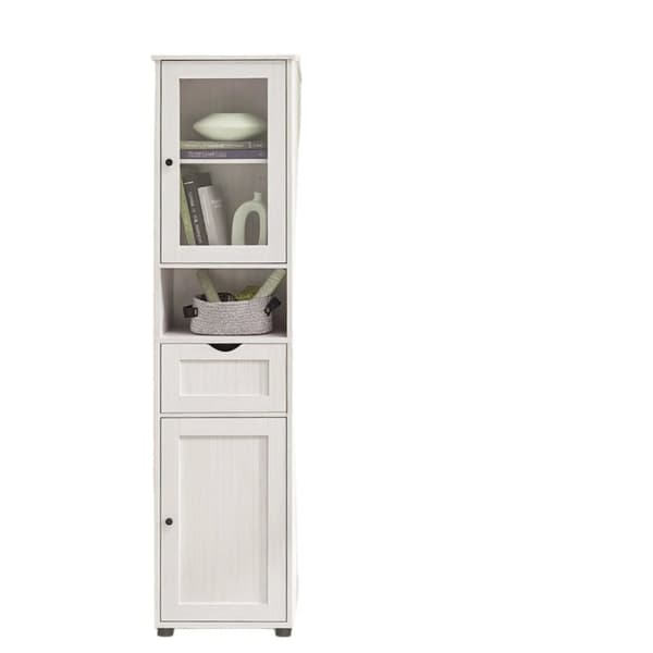Rootz Tall Badeværelse Skab - Opbevaringsskab - Træ skab - Rumbesparende design - 40x30x165cm