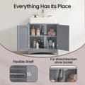 Miniatyrbillede 4 af 5: Rootz Sink Cabinet - Vanity Unit - Base Cabinet - Rumbesparende MDF - 30 x 60 x 60 cm - Grå