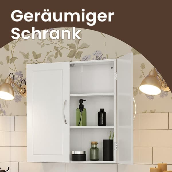 Rootz Wall Cabinet - Badrumsförvaring - Rymdbesparande arrangör - håller föremål dammfria - 60 cm x 18 cm x 60 cm