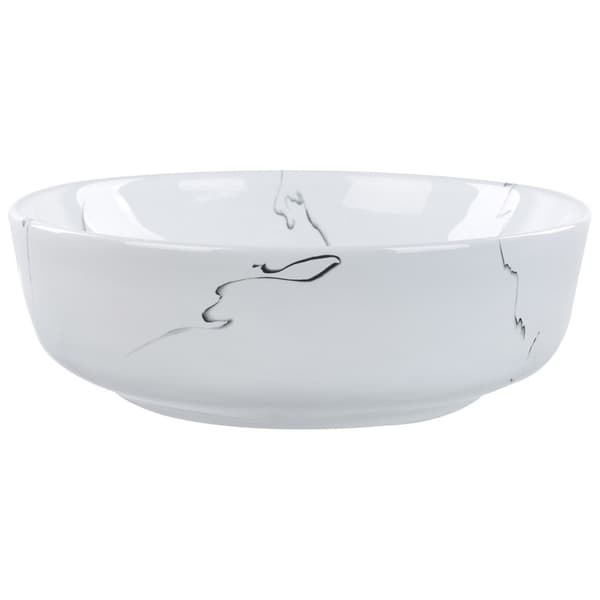 Handfat i keramik, marmoreffekt, 42 cm, vit HOPI Lumarko!