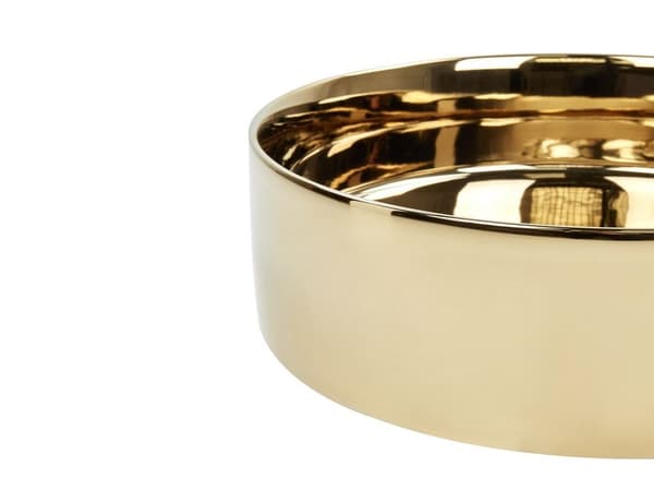 Keramiskt diskbänk tvättställ 40 cm guld TEBAR Lumarko!